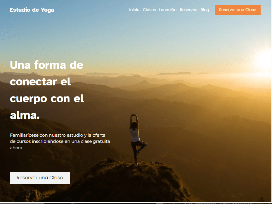 Plantilla de Yoga de Strikingly Plantilla de Yoga de Strikingly