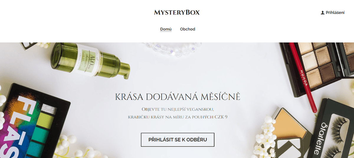 MysteryBox šablona zobrazující kosmetické zboží MysteryBox šablona zobrazující kosmetické zboží