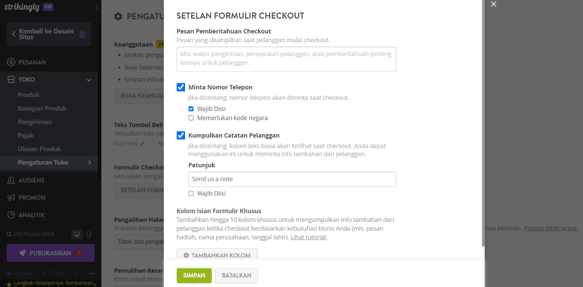 Alur Pembayaran Pribadi dari Strikingly Alur Pembayaran Pribadi dari Strikingly