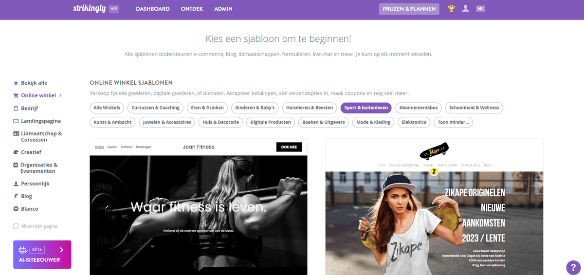 Winkelwagenintegratie - Kies een websitesjabloon Winkelwagenintegratie - Kies een websitesjabloon