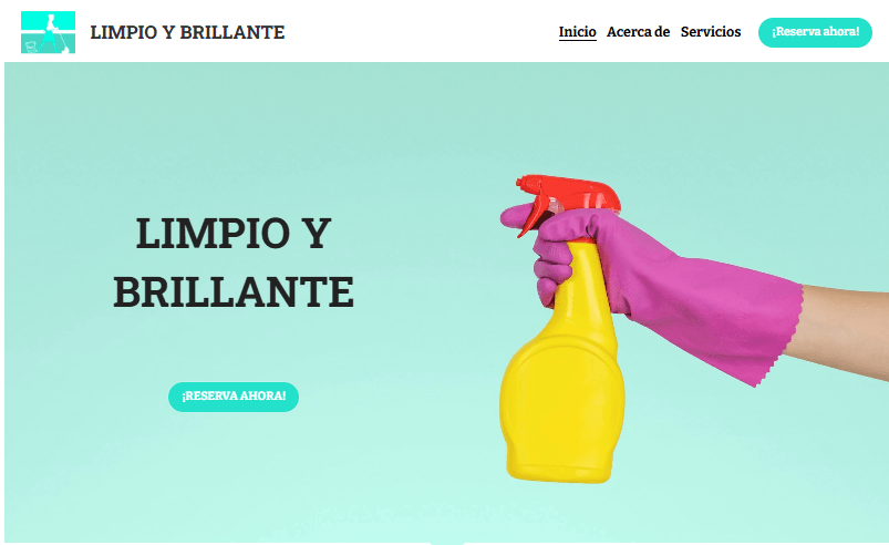 Plantilla Clean & Shine de Strikingly Plantilla Clean & Shine de Strikingly