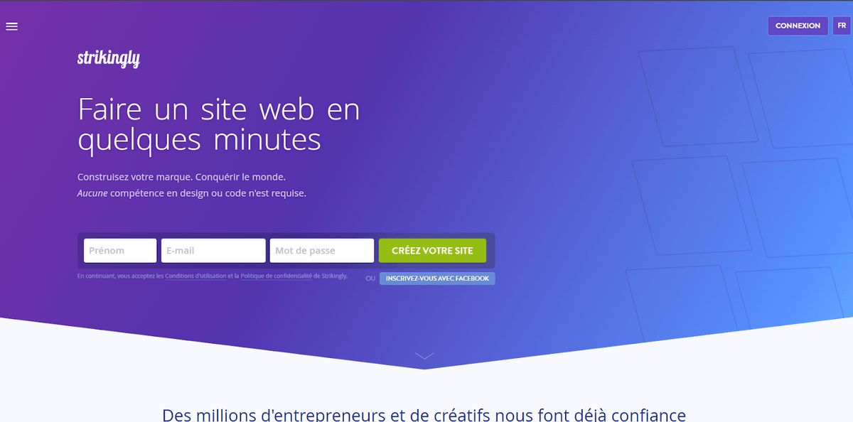 Caractéristiques de Strikingly pour les startups de restaurants Caractéristiques de Strikingly pour les startups de restaurants