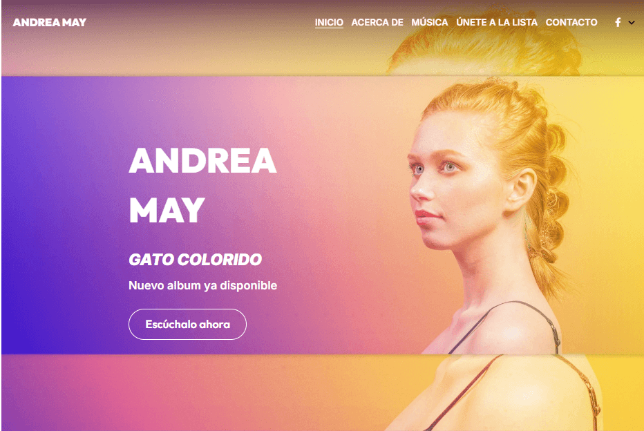 Plantilla de Andrea May de Strikingly Plantilla de Andrea May de Strikingly