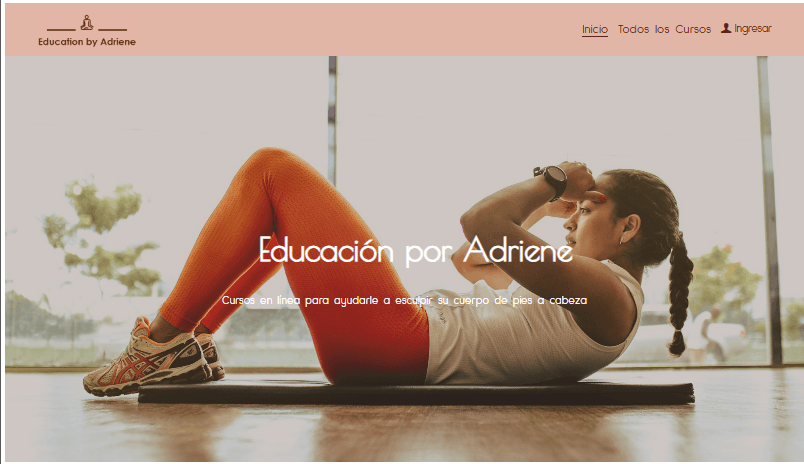 Plantilla de Adriene Fitness de Strikingly Plantilla de Adriene Fitness de Strikingly