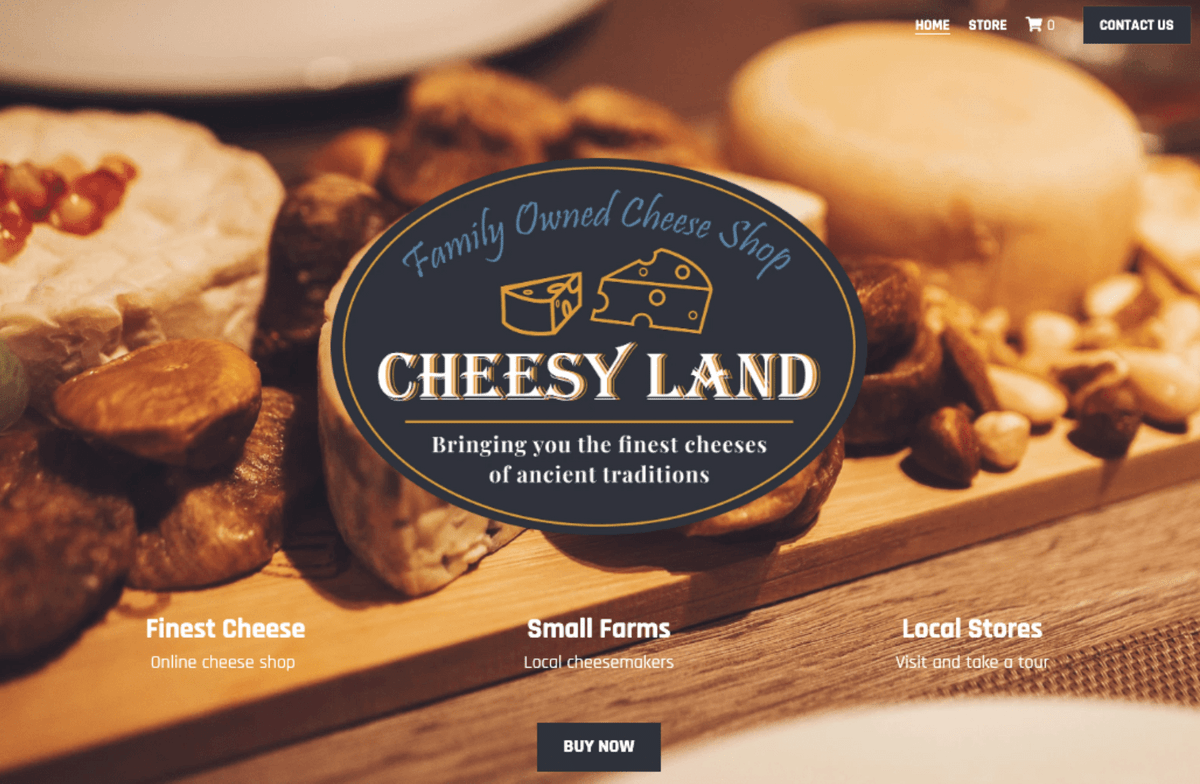 Plantilla de tienda online de Cheesy Land Plantilla de tienda online de Cheesy Land