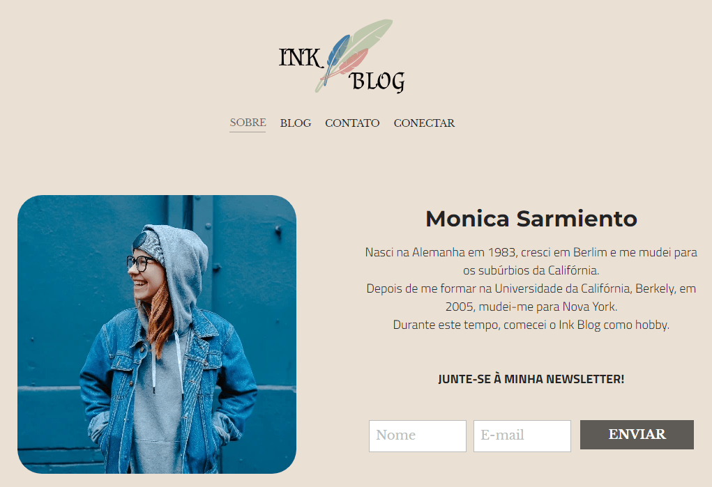 Modelo de blog de tinta da Strikingly Modelo de blog de tinta da Strikingly