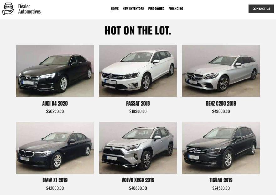 Modèle de site web de concessionnaire automobile sur Strikingly Modèle de site web de concessionnaire automobile sur Strikingly
