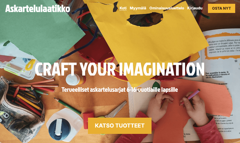 Craftbox-malli, jossa on kutsu toimintaan -painike Craftbox-malli, jossa on kutsu toimintaan -painike