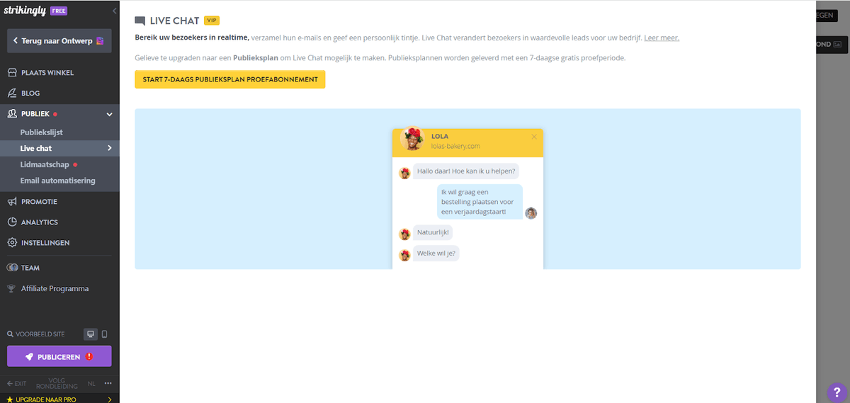 Gebruik maken van Strikingly's live chat- en ondersteuningsticketfuncties Gebruik maken van Strikingly's live chat- en ondersteuningsticketfuncties