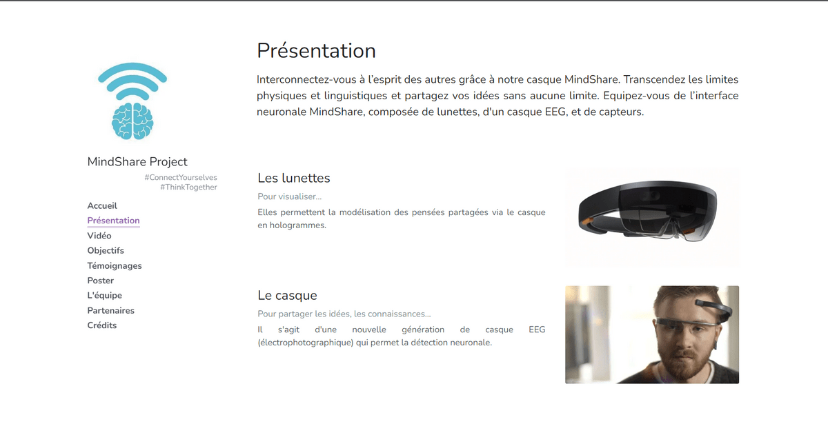 Le site Mindsharing Project sur Strikingly Le site Mindsharing Project sur Strikingly