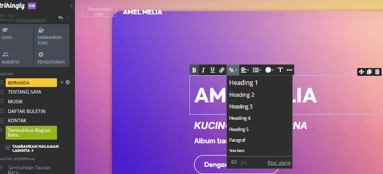 Editor Strikingly - Menambahkan Tag H Editor Strikingly - Menambahkan Tag H