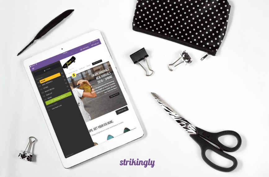 Strikingly Editor on Mobile Strikingly Editor on Mobile
