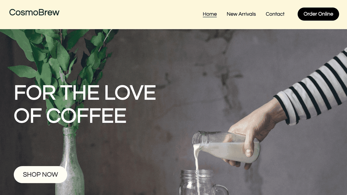 Plantilla Cosmo Brew de Strikingly Plantilla Cosmo Brew de Strikingly
