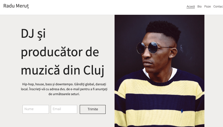 DJ - Șablon de site web de muzică Strikingly DJ - Șablon de site web de muzică Strikingly