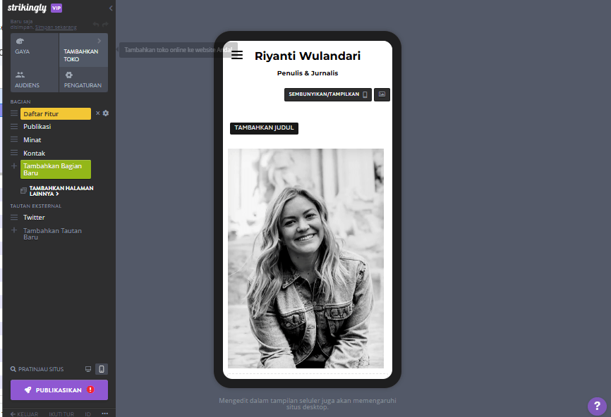 Cara Menulis Biodata Situs Web dengan Strikingly - Optimasi Seluler Cara Menulis Biodata Situs Web dengan Strikingly - Optimasi Seluler