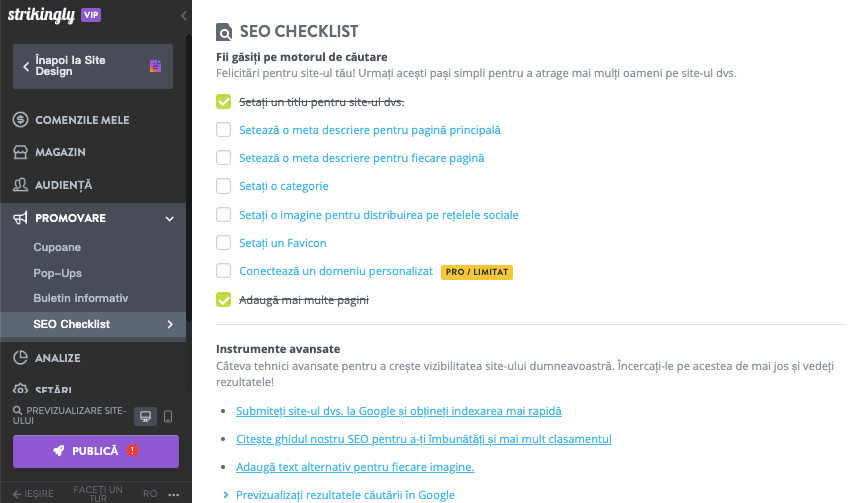 Creșteți productivitatea cu instrumente SEO pe Strikingly Creșteți productivitatea cu instrumente SEO pe Strikingly