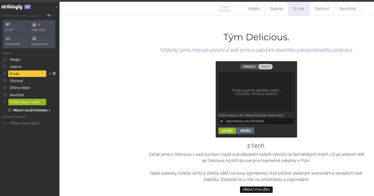 Po výběru přidat obrázek vyberte video, abyste získali možnosti pro vložení videoobsahu Po výběru přidat obrázek vyberte video, abyste získali možnosti pro vložení videoobsahu