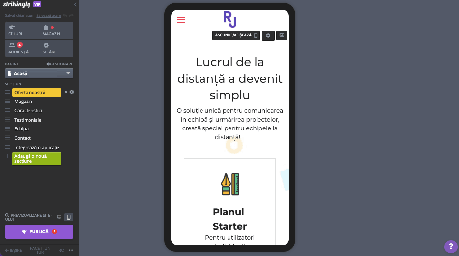 Creșteți productivitatea cu modele mobile responsive pe Strikingly pentru crearea de site-uri web Creșteți productivitatea cu modele mobile responsive pe Strikingly pentru crearea de site-uri web