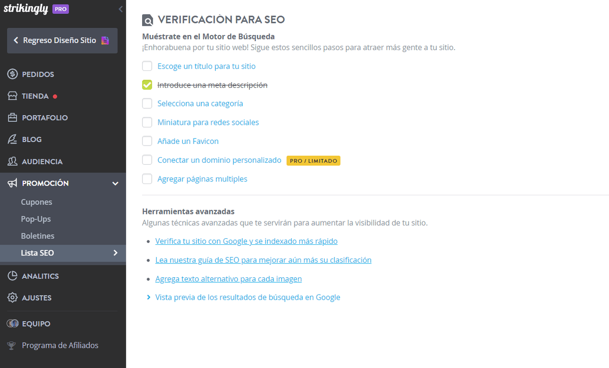 Lista de comprobación SEO Lista de comprobación SEO