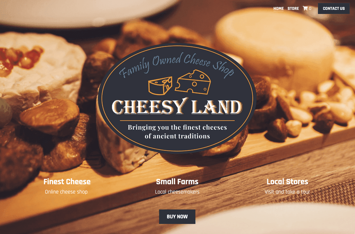 Plantilla Cheesy Land de Strikingly Plantilla Cheesy Land de Strikingly