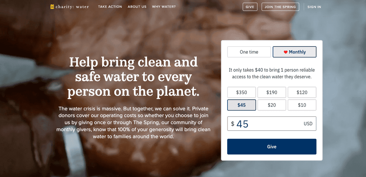 موقع غير ربحي: Charity Water موقع غير ربحي: Charity Water