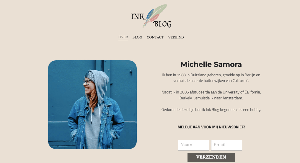 Inktblogsjabloon van Strikingly Inktblogsjabloon van Strikingly