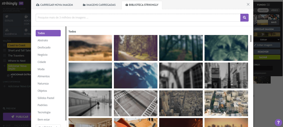 Torne o conteúdo do site impactante com o poder dos recursos visuais da biblioteca Strikingly Torne o conteúdo do site impactante com o poder dos recursos visuais da biblioteca Strikingly
