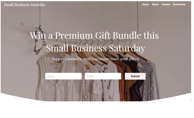 plantilla de Strikingly Small Business Saturday website plantilla de Strikingly Small Business Saturday website