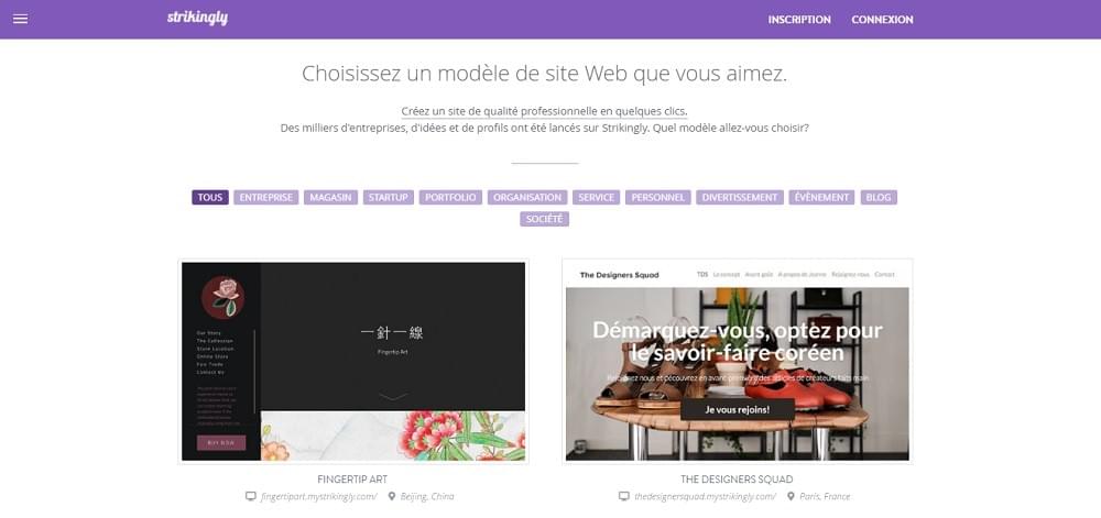 Tous les Modèles Strikingly pour votre Site Web de Fabrication Tous les Modèles Strikingly pour votre Site Web de Fabrication
