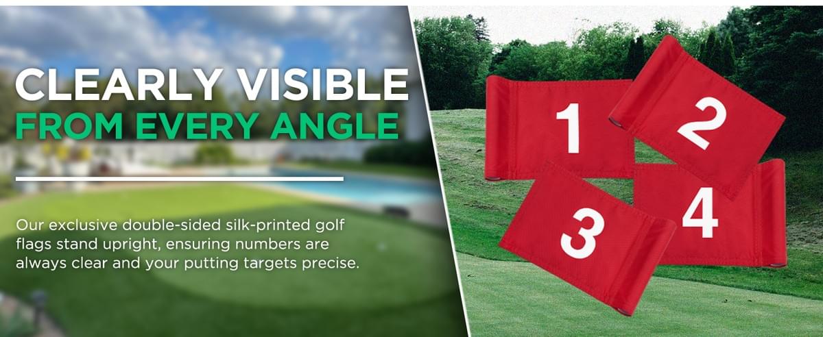 KINGTOP Golf Flagstick Mini, Putting Green Flag for Yard, All 3 Feet