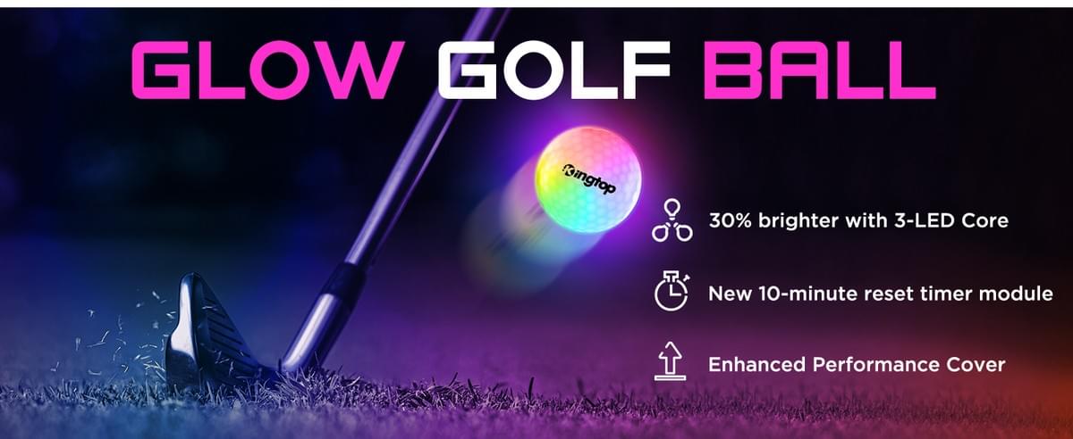 KINGTOP Glow in The Dark Golf Balls - Rainbow Flash- Multicolor Flashing- Impact Activated- 6Pack