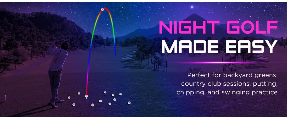 KINGTOP Glow in The Dark Golf Balls - Rainbow Flash- Multicolor Flashing- Impact Activated- 6Pack