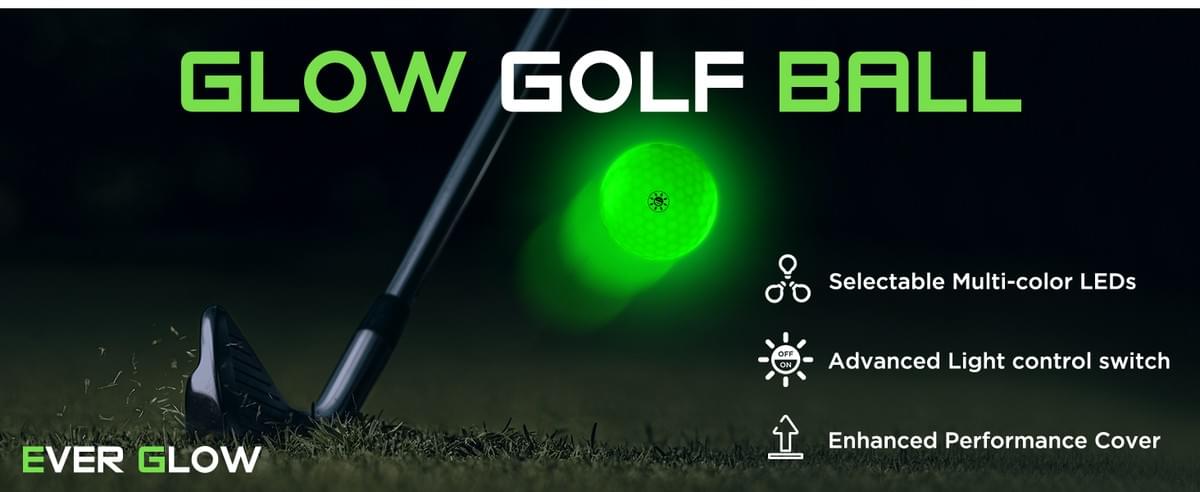 KINGTOP Glow in The Dark Golf Balls - Ever Glow- Selectable Colors- Light Activated- 6Pack