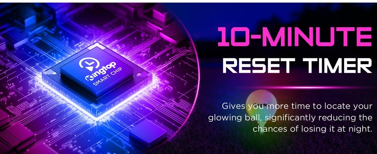 KINGTOP Glow in The Dark Golf Balls - Rainbow Flash- Multicolor Flashing- Impact Activated- 6Pack