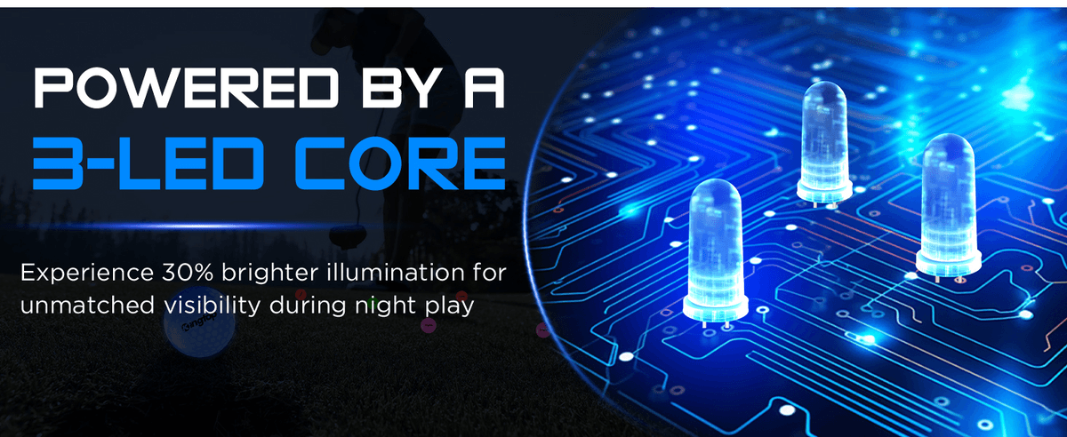 KINGTOP Upgraded Glow in The Dark Golf Balls - Super Bright Light Up LED Golf Ball - with Glow Golf