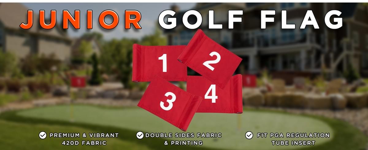 KINGTOP Numbered Golf Flag All 8x6 Inch – Upgraded Dual-Layer 420D Nylon, Double Sided Printing, Tub