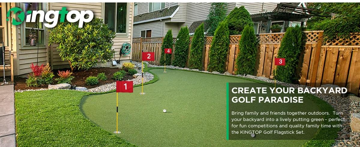KINGTOP Golf Flagstick Mini, Putting Green Flag for Yard, All 3 Feet