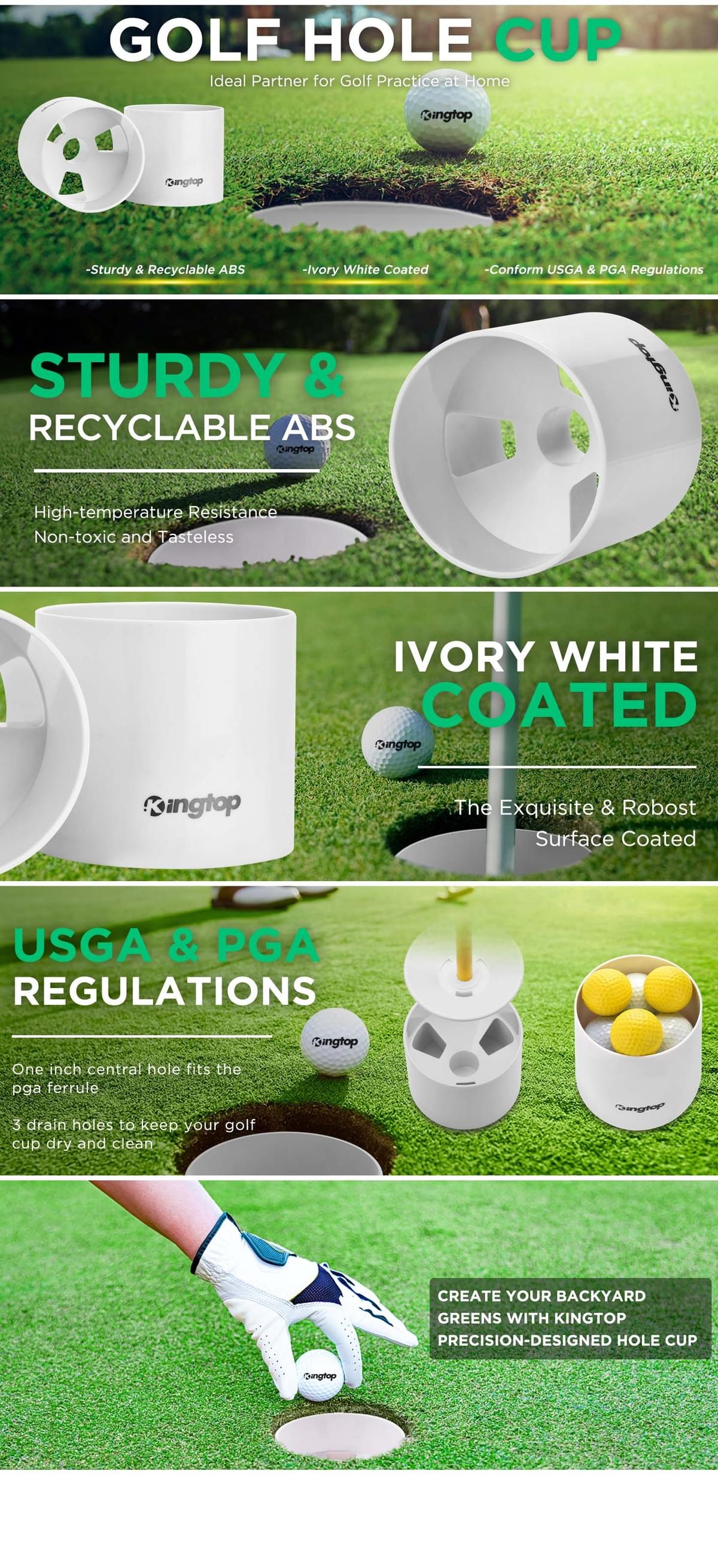 KINGTOP Golf Hole Cup – 4 Inch Golf Cup