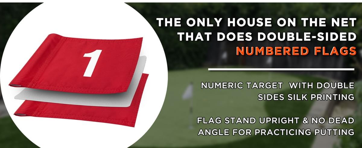 KINGTOP Numbered Golf Flag All 8x6 Inch – Upgraded Dual-Layer 420D Nylon, Double Sided Printing, Tub