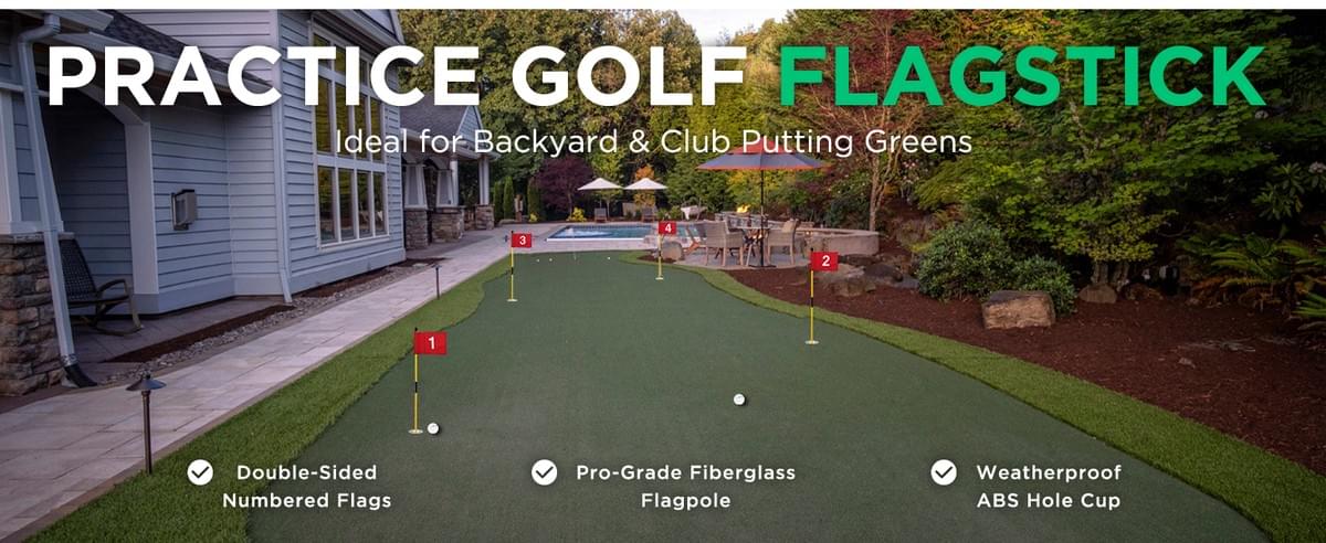 KINGTOP Golf Flagstick Mini, Putting Green Flag for Yard, All 3 Feet