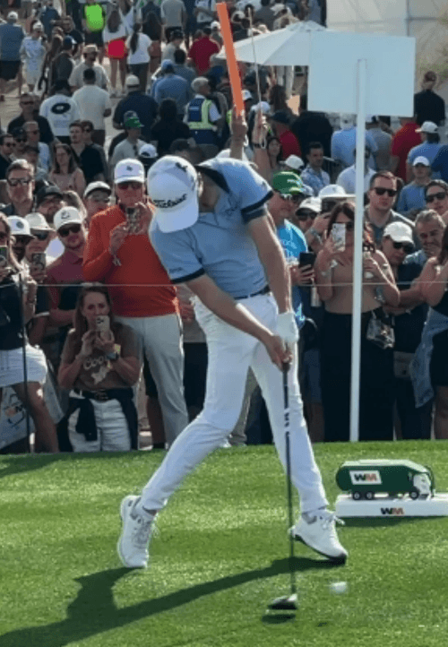 Justin Thomas squares the back of the lead hand with the driver at impact. Justin Thomas squares the back of the lead hand with the driver at impact.