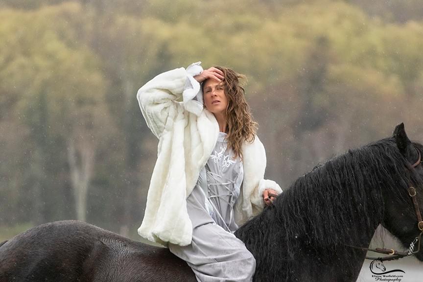 Model and Horsewoman Cody and Frisian gelding Kale. photography Elaine Warfield Model and Horsewoman Cody and Frisian gelding Kale. photography Elaine Warfield