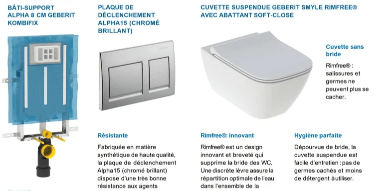 Cuvettes suspendues carrées Tunisie / Geberit Tunisie Cuvettes suspendues carrées Tunisie / Geberit Tunisie