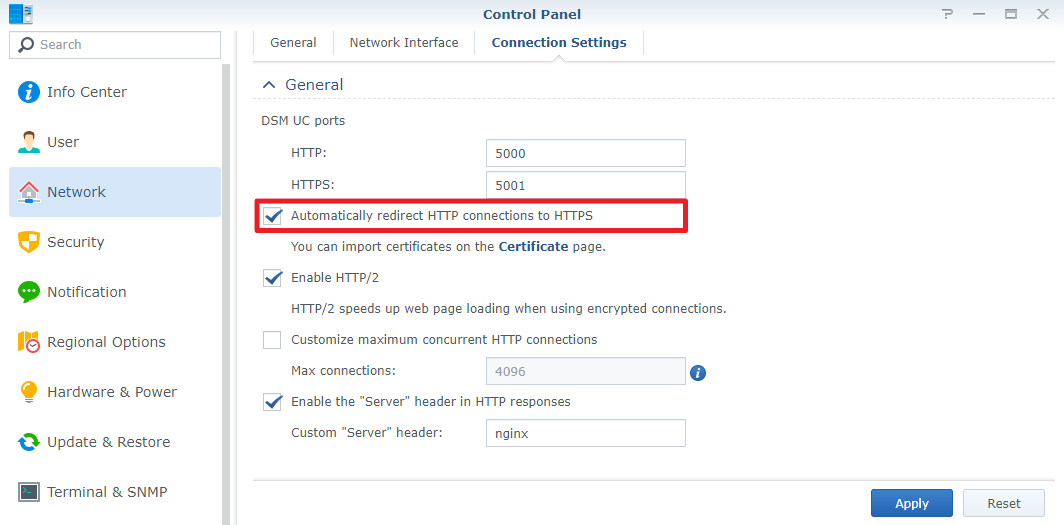 enable ssl enable ssl