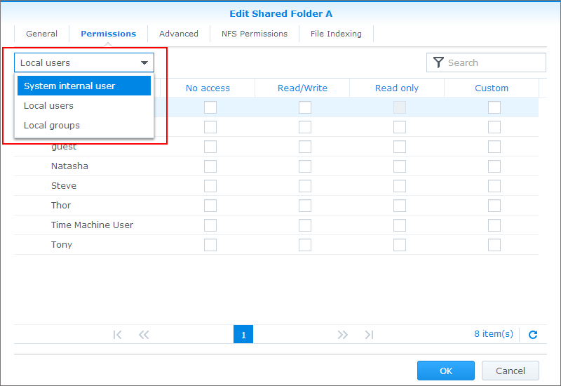 Configure DSM users' permission settings Configure DSM users' permission settings