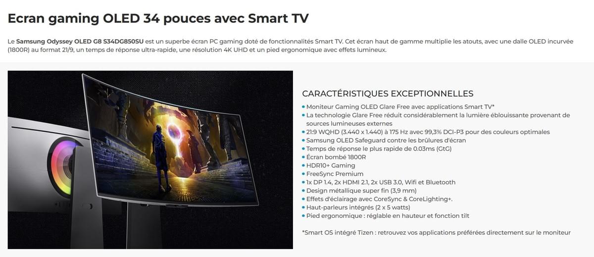 ÉCRAN PC SAMSUNG INCURVE 34