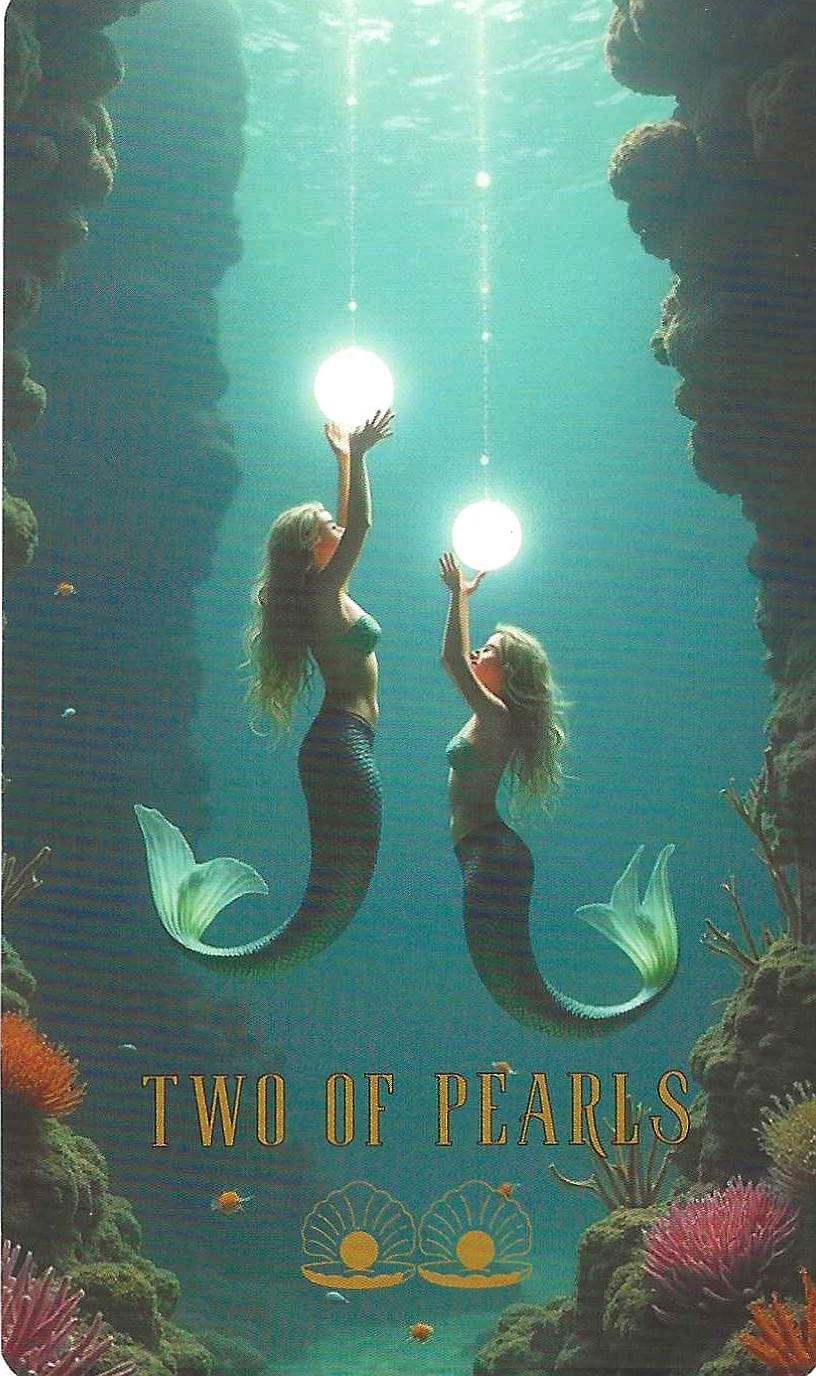 Two of Pearls- The Ocean Tarot Two of Pearls- The Ocean Tarot