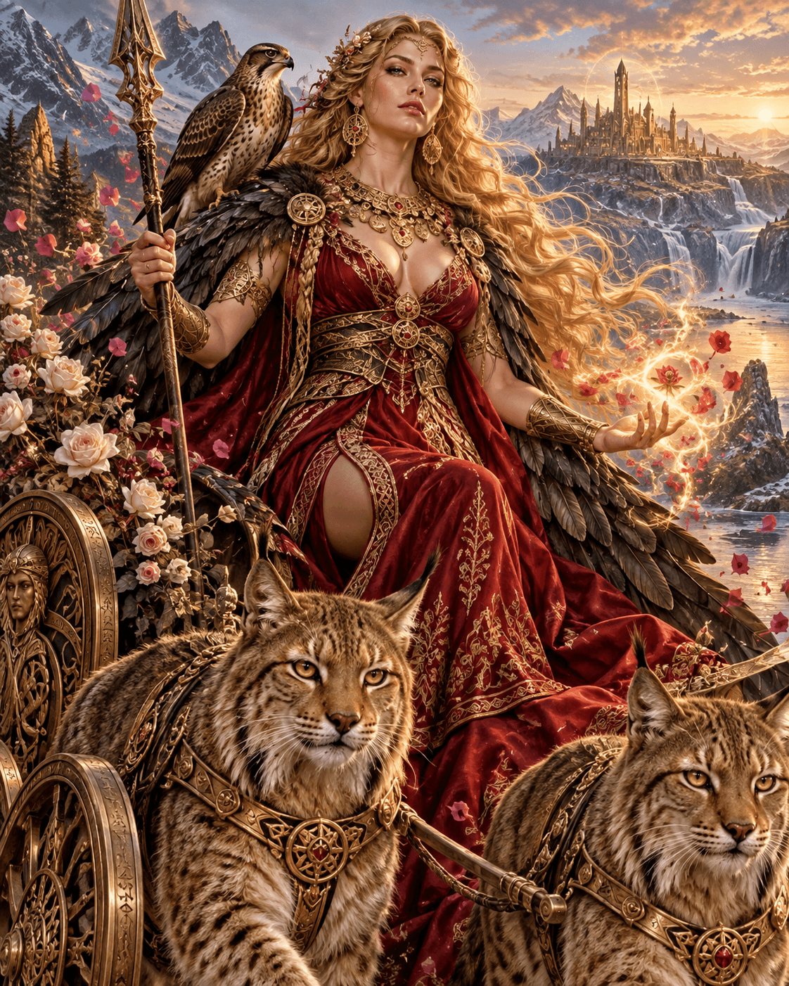 The Norse goddess Freyja embodies love, beauty, sexuality, fertility, magic, and warfare. The Norse goddess Freyja embodies love, beauty, sexuality, fertility, magic, and warfare.