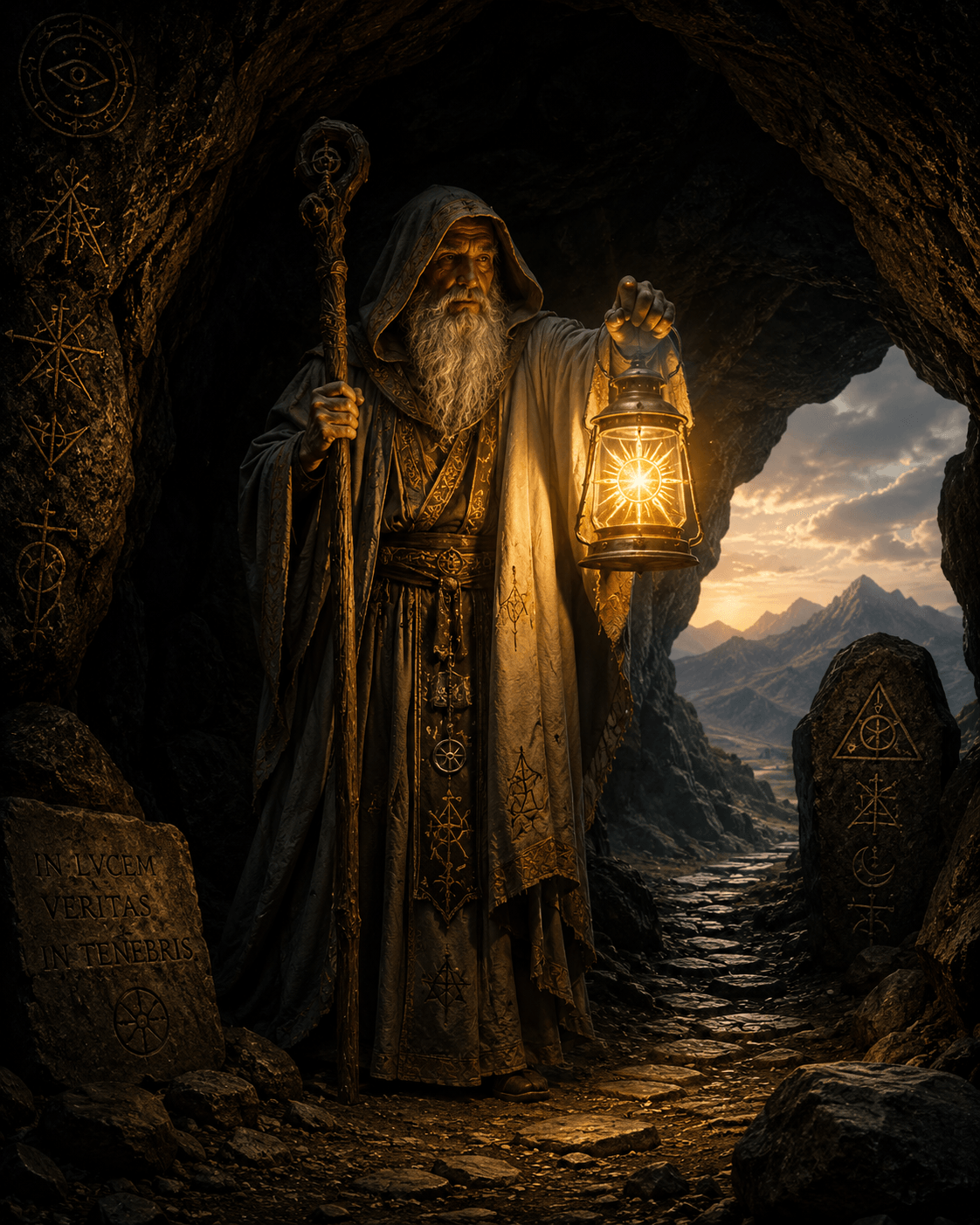 hermit carrying the solar lamp hermit carrying the solar lamp