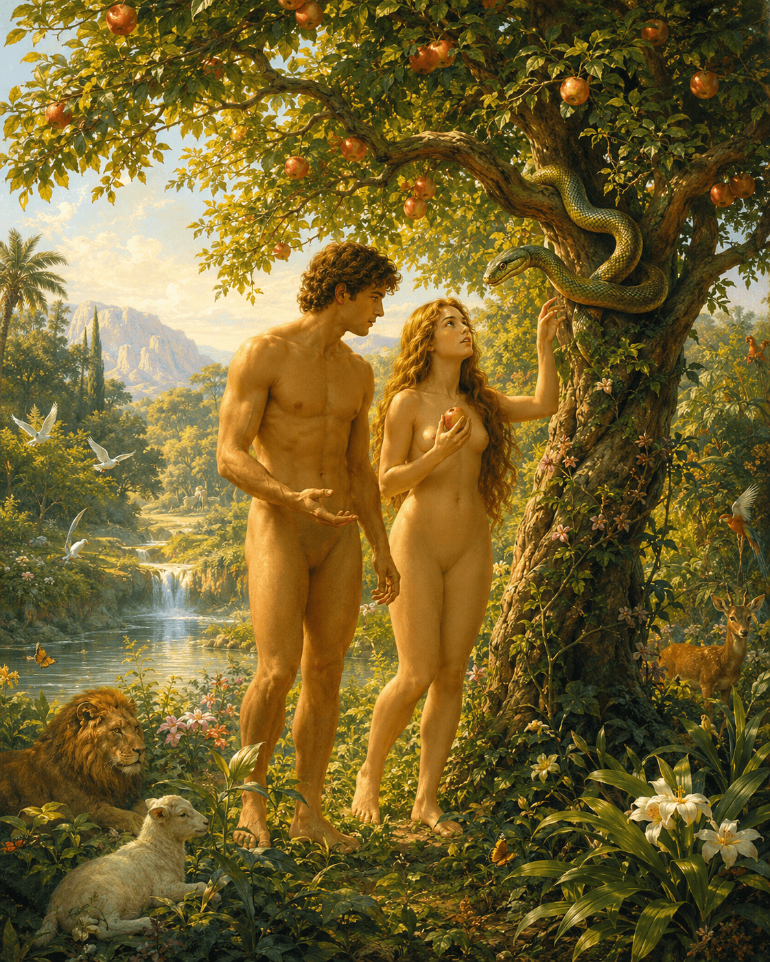 Adam and Eve in the garden of edan imagery Adam and Eve in the garden of edan imagery